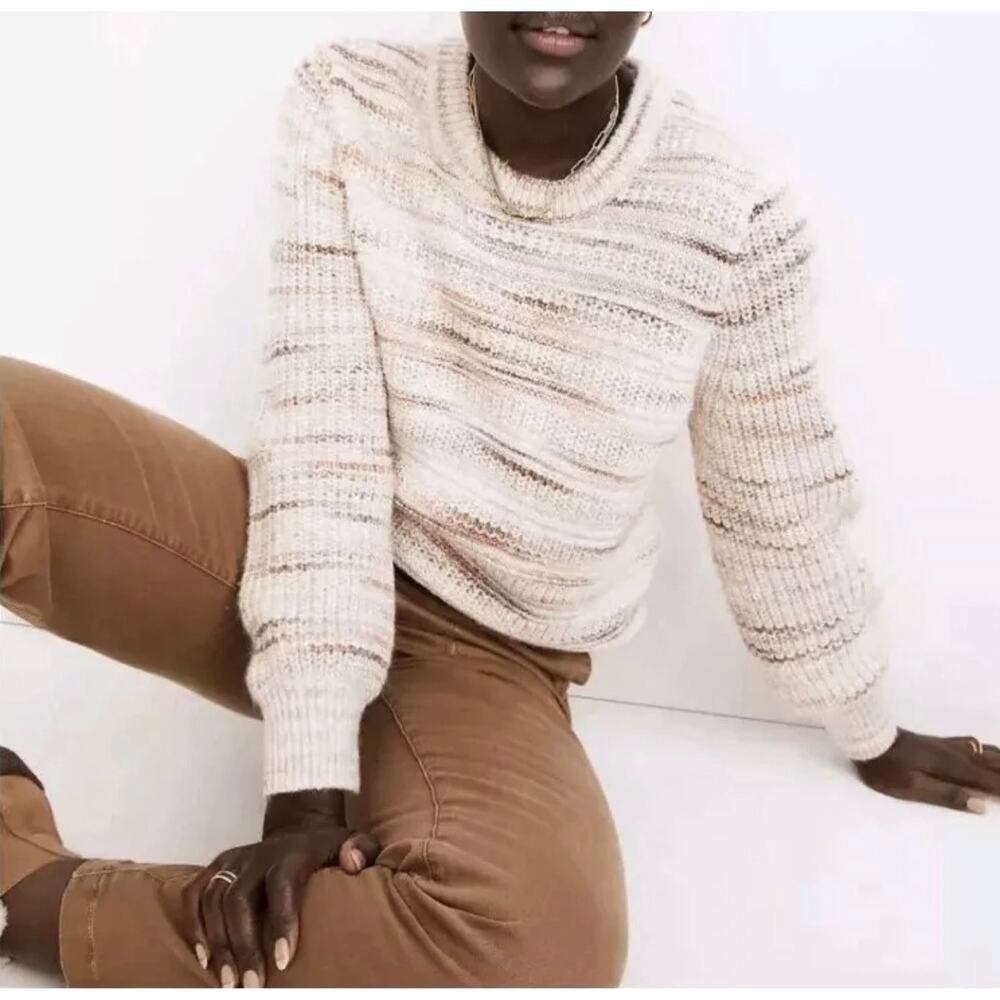 Madewell Cotton Wool Blend Space-Dyed Canton Pullover Sweater Cozy XXS